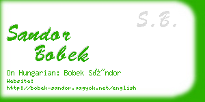 sandor bobek business card